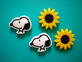 Shoe Charm Button Fit Croc Accessories WristBand Clog Holes Snoopy Sun Flower - $9.99