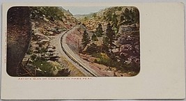 EC Kropp Textured Postcard 343 View Artists Glen On Cogs Rd Pikes Peak Colorado - $6.88