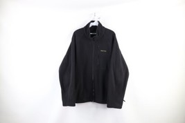 Vtg 90s Nautica Competition Mens Medium Spell Out Full Zip Fleece Jacket Black - £38.91 GBP