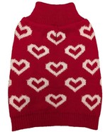 Fashion Pet All Over Hearts Dog Sweater Red - Small - £15.85 GBP