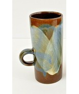 Brown &amp; Blue Caffe D&#39; Vito Expresso Coffee Cups Handcrafted Pottery Set ... - $13.49
