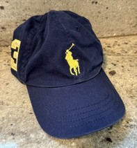 Polo Ralph Lauren Stretch Baseball Hat Cap Infant Yellow Pony 3 Blue Emb... - $14.84