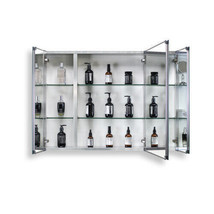 36x26 inch Aluminum Bathroom Medicine Cabinet, Adjustable Glass Shelves - £303.23 GBP