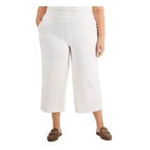 $90 Alfani Stretch Pocketed Cropped Pull-On Styling Wide Leg Pants Size 1X - £13.39 GBP