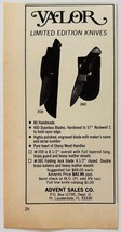 1981 Valor Limited Edition Knives Advertisement Advent Sales Vintage F15Y - $19.99