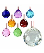 FENG SHUI HANGING CRYSTAL BALL 1.5&quot; 40mm Choice of Colors Faceted Prism ... - £6.45 GBP+