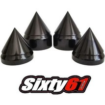 Hayabusa Black Spike Front and Rear Axle Caps Covers Aluminum Billet Suzuki - £40.86 GBP