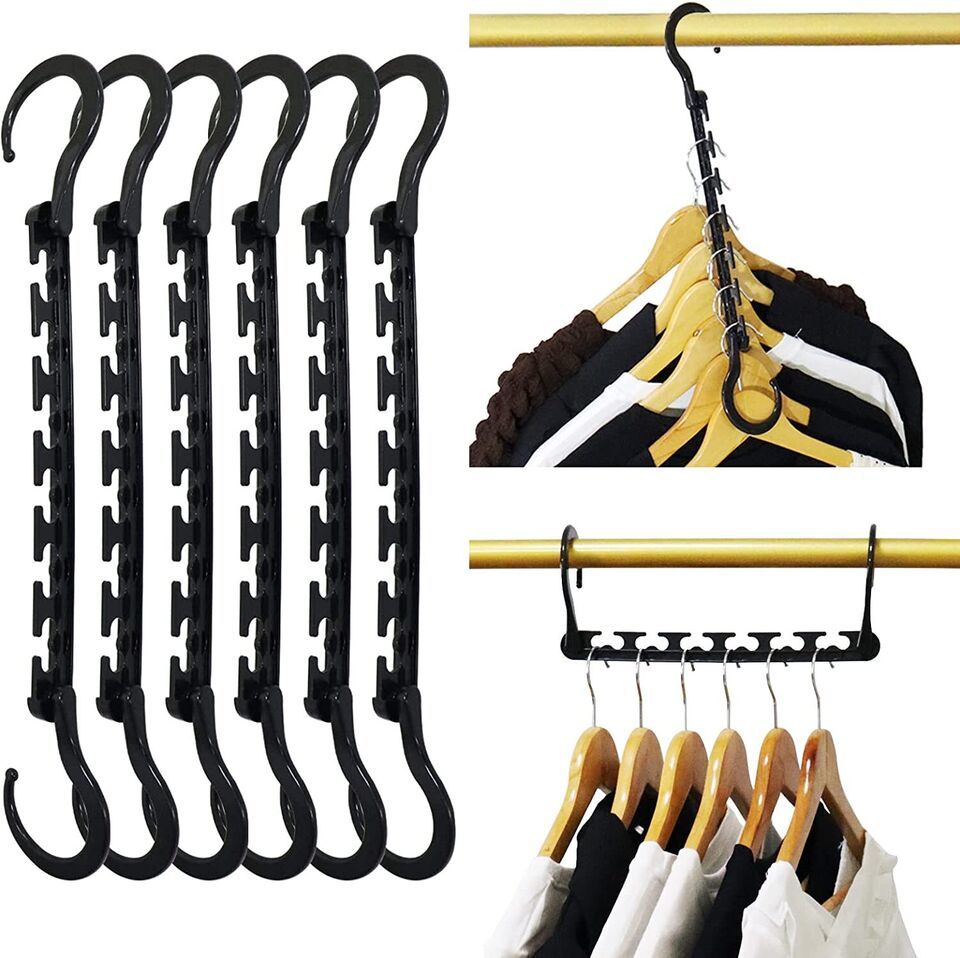 Black Magic Hangers Closet Space Saving， 16 Pack Multifunctional Magic Folding - $13.54