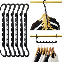 Black Magic Hangers Closet Space Saving， 16 Pack Multifunctional Magic Folding - £10.65 GBP