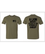 Christian Mens T-shirt A Lion Doesn&#39;t Listen to the Opinions of Sheep T-... - $407.56 MXN+