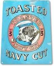 Toasted Navy Cut Tobacco Smoking Retro Vintage Decor Bar Man Cave Metal Tin Sign - £14.07 GBP