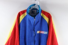 Vintage 90s Logo Athletic Mens XL NASCAR Spell Out Lined Pit Crew Jacket Rainbow - $158.35