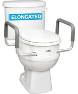 Carex 3.5 Inch Raised Toilet Seat with Handles - Riser For ELONGATED Toi... - $723.10 MXN