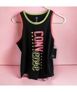 Converse girls black tank top w/ neon yellow &amp; pink size XL stars sporty - $19.79