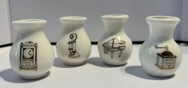 Enesco Miniature Vases Ceramic Art Pottery Piano Telephone Clock Grinder Lot 4 - $16.75