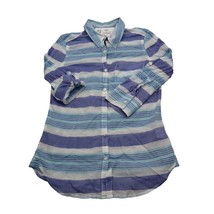 SO Shirt Womens S Multicolor Long Sleeve Perfect Collared Striped Button Up - £18.12 GBP