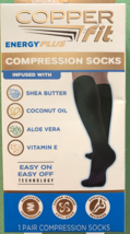 Copper Fit Energy Compression Socks - Black, Size S/M - $7.80