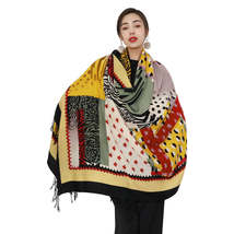 Anyyou 100% Merino Wool Multi-color Silk Satin Large Winter Scarf Pashmina Shawl - £68.04 GBP