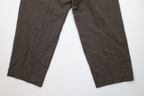 Vtg 70s Pierre Cardin Mens 29x26 Distressed Wool Striped Wide Leg Chino Pants Item image 12