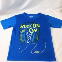Cherokee Sleepwear &quot;Rock On&quot; T-Shirt Blue Short Sleeve Boys Toddler Size 4-5 XS  - £2.36 GBP