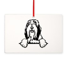 Peeking Bearded Collie Rectangle Ornament - $21.00