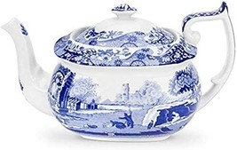 Spode Blue Italian Teapot, Fine Earthenware, 2.5 Pt - Blue White - £234.46 GBP