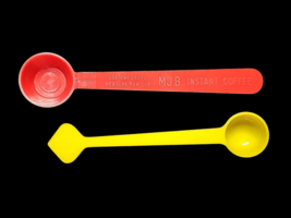 Vintage Instant Coffee Plastic Measuring Scoops Folgers Red MJB Yellow Set - $404.09 MXN
