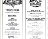 Kingfisher Restaurant Menu Shelter Cove Harbour Hilton Head South Carolina - £13.94 GBP