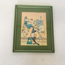 vintage green framed circus animal print shabby chic nursery room wall h... - $268.94 MXN