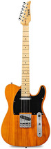 LyxPro 39&quot; Telecaster Electric Guitar, Full-Size Paulownia Body - Mahogany - £126.91 GBP