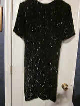 SALE - Vintage STENAY Size 8 Black 100% Silk Lined Beaded Cocktail Dress - £7.08 GBP