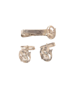 Vintage Sterling Tie Clip and Cuff Links Set &quot;S&quot; Monogram - €20,29 EUR