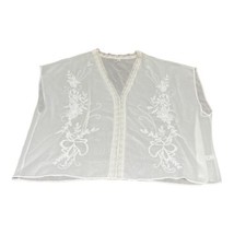 Cato White Semi Sheer Embroidered Boxy Fit Blouse Or Coverup Size 18/20W Coastal - £14.76 GBP
