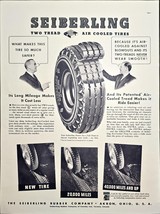 Seiberling Two Thread Air Cooled Tires Akron Ohio Safer-1937 Vintage Pri... - $11.54