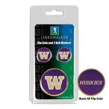 Washington Huskies Flip Coin and 2 Golf Ball Marker Pack - £11.39 GBP