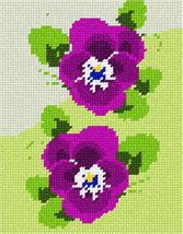 Pepita Needlepoint kit: Pansies Turtle Bag Insert, 6&quot; x 7&quot; - $50.00+