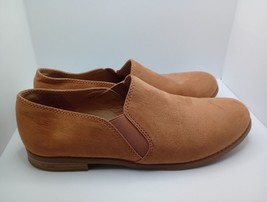 Franco Sarto Women&#39;s Slip On Flats Sz 8 Brown Leather Loafers Suede Shoes - $7.85