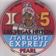 $5 STARLIGHT EXPRESS: Las Vegas Hilton Casino PEARL Chip - £7.03 GBP