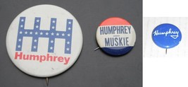Election--3 political pins...1968 Hubert Humphrey...vintage.. - £7.77 GBP