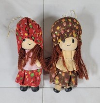 Little Sisters Set 2 Magnetic Memo Holders Taiwan Wooden Dolls Holly Hobbie - £7.74 GBP