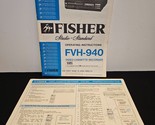 Fisher FVH-940 VCR Operating Instructions &amp; Instruction Card 1986 - £15.12 GBP