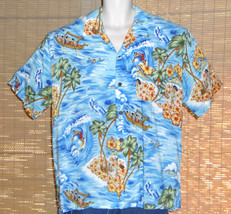 Pineapple Connection Hawaiian Shirt Light Blue Islands Size Large - £16.01 GBP