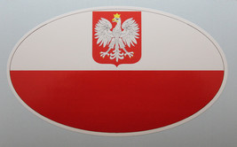 Oval sticker - Polish flag - £1.98 GBP