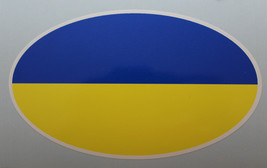 Oval sticker - Ukrainian flag - £1.96 GBP
