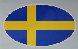 Oval sticker - Swedish flag - £1.98 GBP