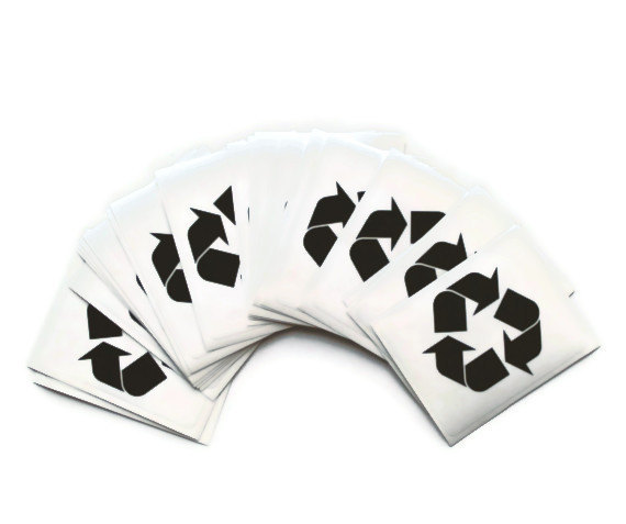 Recycle decal - black logo printed on clear vinyl - $1.45