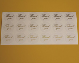 Thank you - Gold or Silver on clear, 1.25in dia vinyl stickers - set of 200 - £11.96 GBP