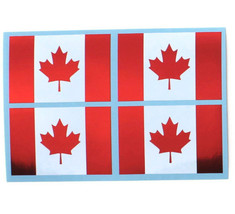 Canadian flag stickers - set of 4 - White and Metallic Red - £1.96 GBP