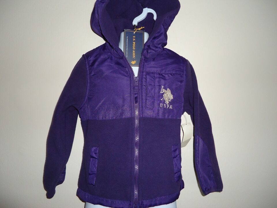 Girl US Polo Assn. Fleece, Full Zipper Lightweight Jacket/Hoodie Size S/4/NWT - $19.35