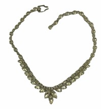 Vintage Weiss Clear Prong Set Rhinestone Collar Choker Cocktail Necklace 15&quot; - £22.14 GBP